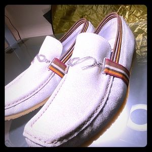 Ben Sherman White Slip on Loafers